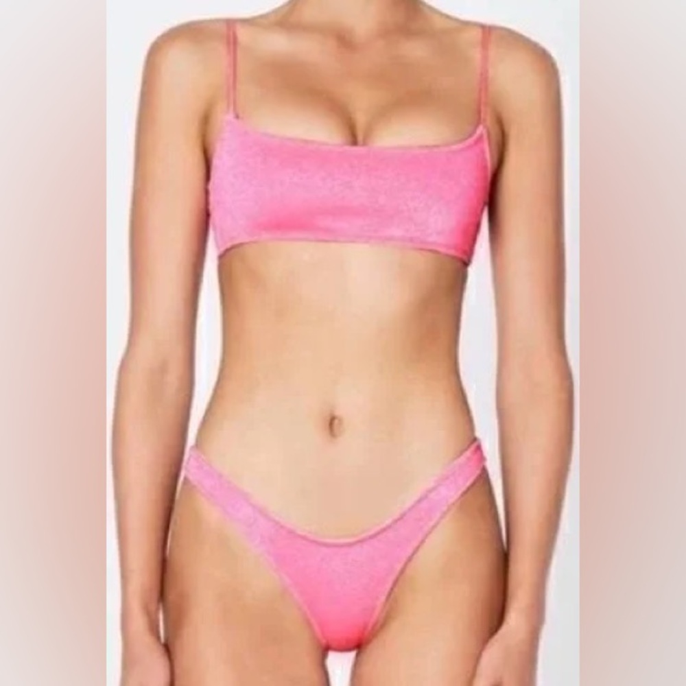 Triangl pink sparkle bikini S top and bottom